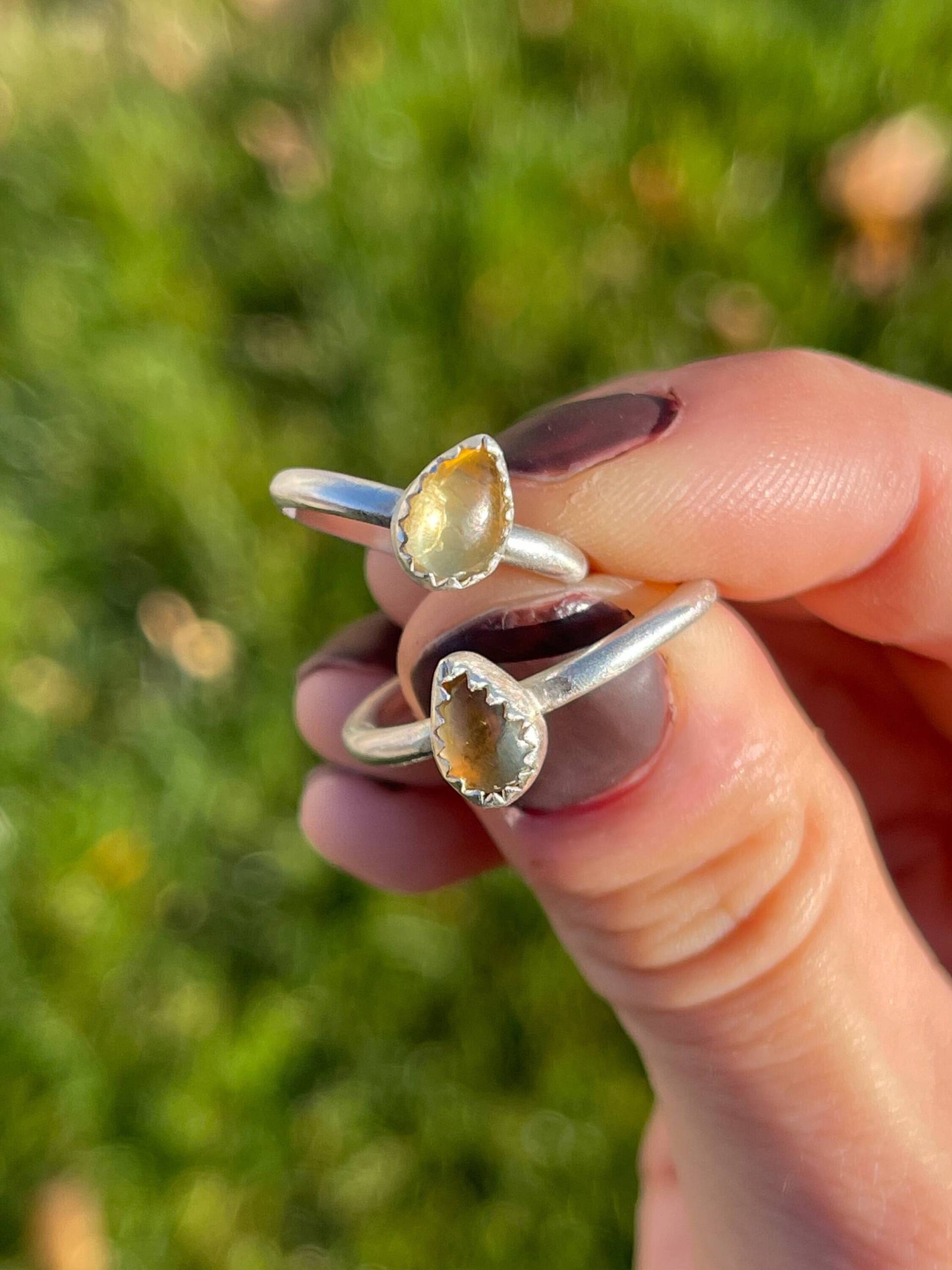 Handgemachter Natürlicher Citrin Ring | Sterling Silber Größe 3, 75 & 8, 75 Us Edelstein Mehrere Auswahlmöglichkeiten Goldener von SummitSilverCo