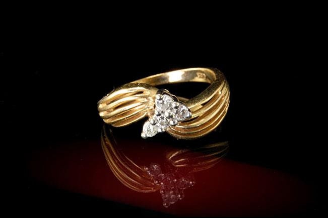 Alter Art Deco Diamant 585Er Gelbgold Bandring von SummitTreasures