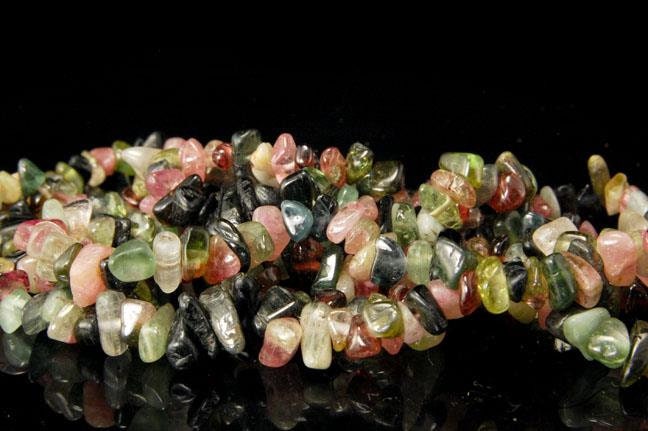 Vintage Grün Pink Schwarze Turmalin Splitter Halskette von SummitTreasures