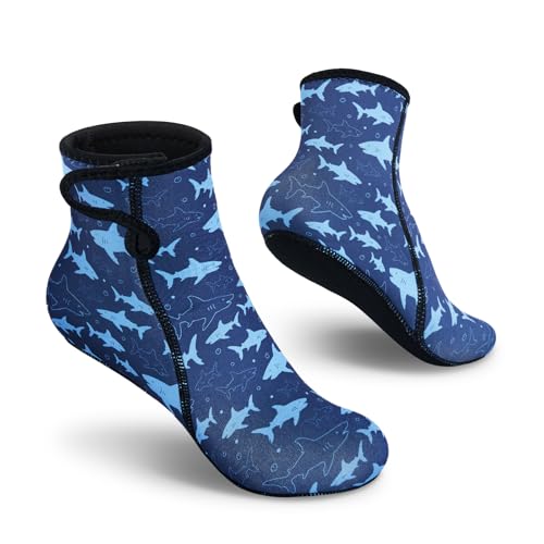 Summshall Neoprensocken Kinder 3mm Warm Halten Neopren Socken Wattsocken Schwimmsocken Strandsocken für Wassersport von Summshall