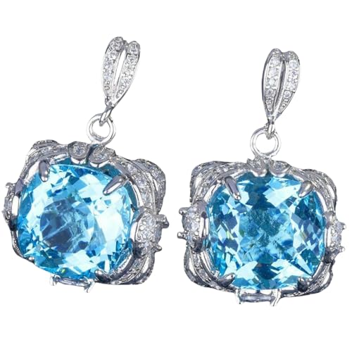 Aquamarine Pendant Earring Set for Women Large Carat Fashion Jewelry Suitable for Festivals Ring von Sumpgle
