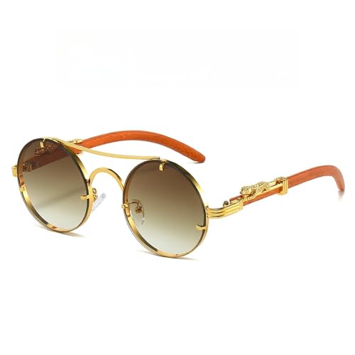 Klassische Retro-Sonnenbrille, UV400-Schutz, Doppelbrücke, Metallrahmen, Wildtier-inspiriertes Design für Männer beim Fahren, Gold/Farbverlauf, Blaugrün Klassische Retro-Sonnenbrille, UV400-Schutz, Doppelbrücke, Metallrahmen, Wildtier-inspiriertes Design für Männer beim Fahren, Gold/Farbverlauf, Blaugrün von Sumpgle