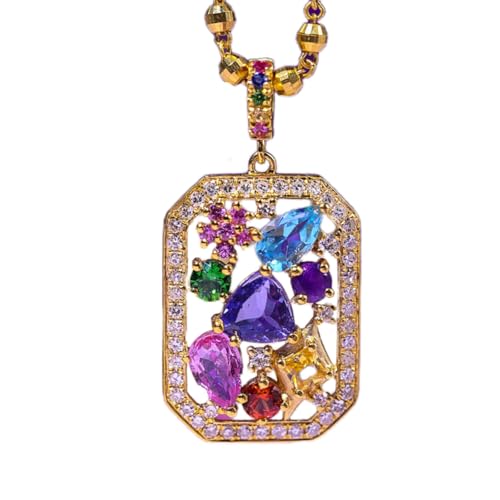 Synthetic Tanzanite Secret Garden Jewelry Set Multi Stone Cluster Ring Pendant for Women von Sumpgle
