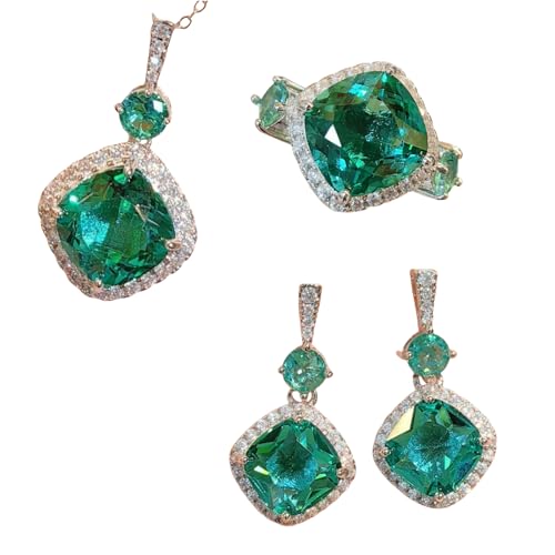 Schmuck-Set mit künstlichem Edelstein, blauer Saphir-Anhänger, Vogelnest, Ring, Tropfenform, Ohrringe, Damen-Geschenk-Set, Set of 3 Schmuck-Set mit künstlichem Edelstein, blauer Saphir-Anhänger, Vogelnest, Ring, Tropfenform, Ohrringe, Damen-Geschenk-Set, Set of 3 von Sumpgle