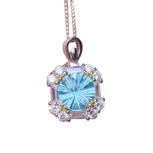 Simulated Sky Blue Topaz Jewelry Set with Cubic Zirconia Ring Pendant and Ear Studs for Women Elegant Accessories von Sumpgle