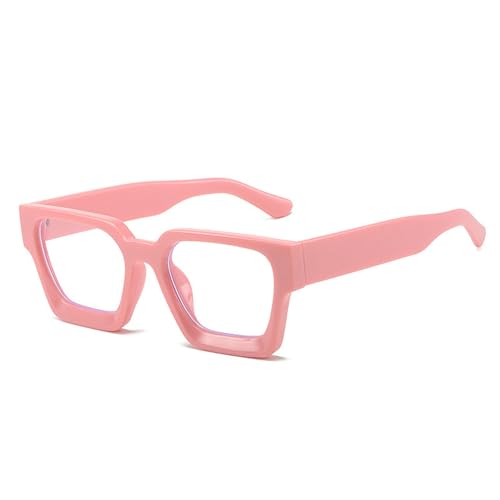 Sumpgle Damen PC Urban Minimalist Square Frame Blaulicht blockierende Brille für Partys Alltag Besondere Anlässe Geschenk, rose, White (Anti-Blue Light) von Sumpgle