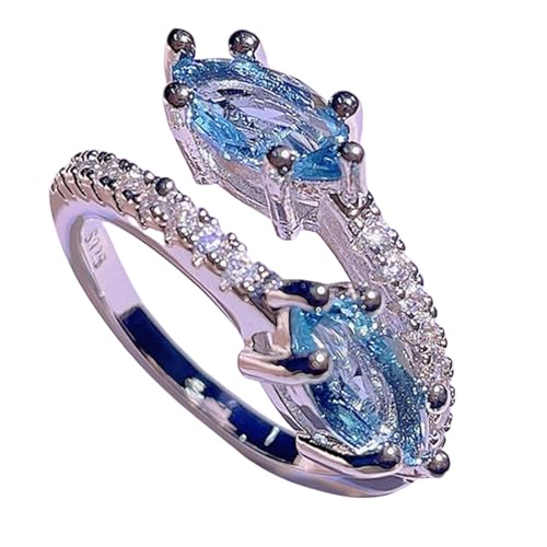 Sumpgle Damen-Schmuckset mit Aquamarin-Kleeblatt, Blumeneinlage, dreiteilig, klassisches Accessoire, Geschenk für Sie von Sumpgle