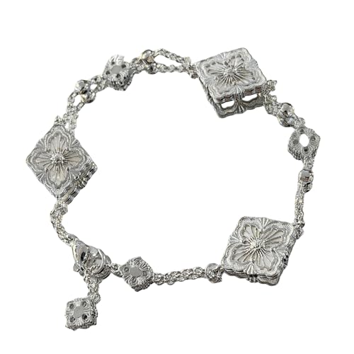 Sumpgle Deep Purple Chalcedony Jewelry Set with Vintage Clover Bracelet and Rose Quartz Pendant Necklace for Women Accessories von Sumpgle