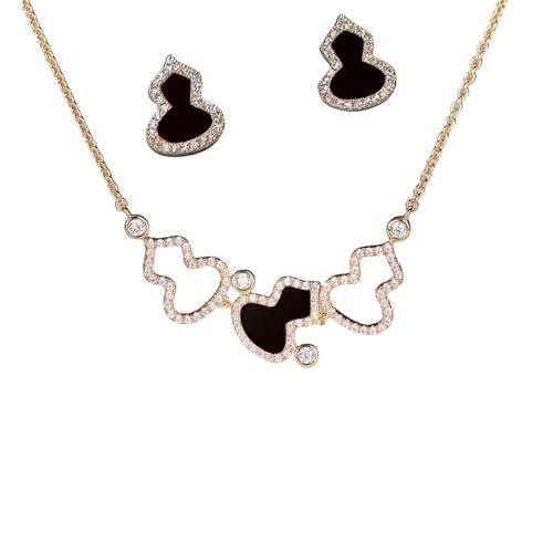 Sumpgle Edelstein-Schmuck-Set, synthetischer Karneol, Achat, Ohrringe, Halskette, Kürbis-Design, schickes Damen-Accessoire, Geschenk, 2er-Set Sumpgle Edelstein-Schmuck-Set, synthetischer Karneol, Achat, Ohrringe, Halskette, Kürbis-Design, schickes Damen-Accessoire, Geschenk, 2er-Set von Sumpgle