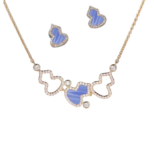Sumpgle Edelstein-Schmuck-Set, synthetischer Karneol, Achat, Ohrringe, Halskette, Kürbis-Design, schickes Damen-Accessoire, Geschenk, 2er-Set von Sumpgle