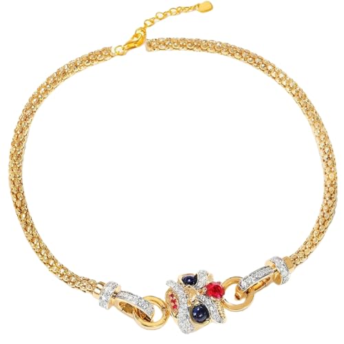 Sumpgle Goldfarbenes Halsketten-Schmuck-Set, traditionelles chinesisches Löwen-Design für Frauen für besondere Anlässe und Geschenke von Sumpgle