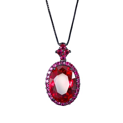 Sumpgle Gothic Imitation Ruby Jewelry Set with Black Gold Ring Pendant Necklace Dark Tone Gemstone Accessories for Women Elegant von Sumpgle
