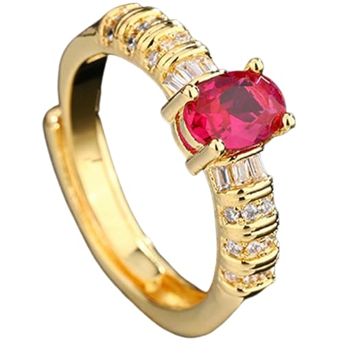 Sumpgle Halsketten-Set mit rotem kubischem Zirkonia, Vintage-Design, Dopamin-Design, luxuriöses Geschenk von Sumpgle