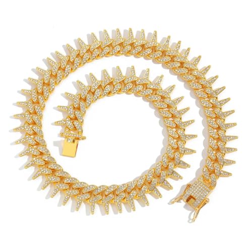 Sumpgle Hip-Hop-Ketten-Halsketten-Set für Herren, Schmuck mit Stacheln, 24 inch/60 cm Sumpgle Hip-Hop-Ketten-Halsketten-Set für Herren, Schmuck mit Stacheln, 24 inch/60 cm von Sumpgle