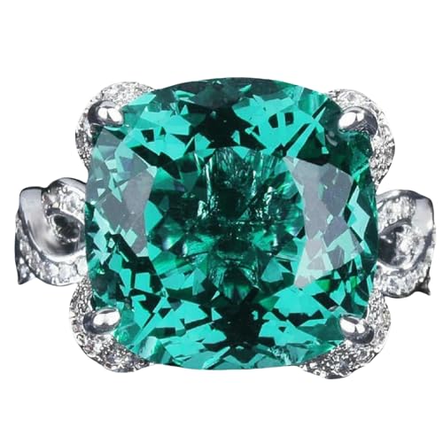 Sumpgle Imitation Aquamarine Topaz Jewelry Set with Geometric Cut Pendant Citrine Orange Earrings Violet Gem Ring for Women Gift von Sumpgle