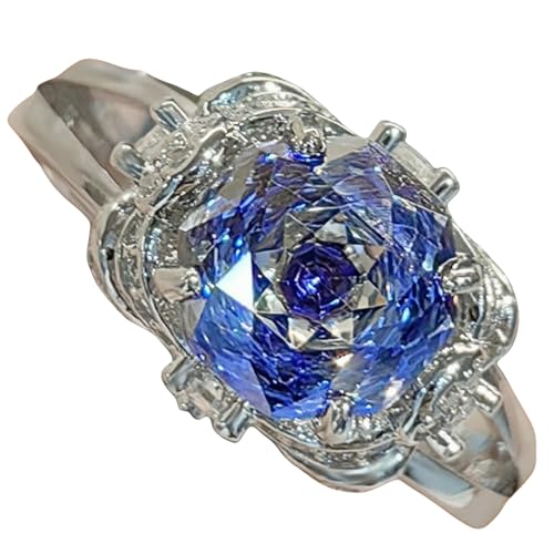 Sumpgle Imitation Tanzanite Jewelry Set with Octagonal Millennium Cut Pendant Floral Accent Studs Pink Gem Ring for Women Gift von Sumpgle