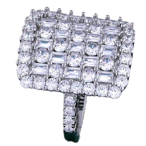 Sumpgle Luxuriöser funkelnder Pavé-Ring für Damen, Mikro-Set, schimmerndes Band, edler Schmuck, Geschenk von Sumpgle