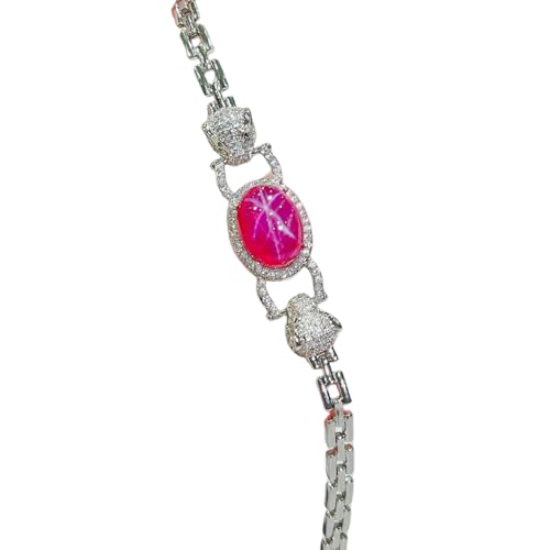 Sumpgle Panther Theme Cuban Chain Jewelry Set Red Crystal Accents Intricate Design Necklace Bracelet Earrings Ring Gift for Women von Sumpgle