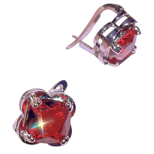 Sumpgle Schmuck-Set aus natürlichem Granat, Ohrringe, Ring, Anhänger, Halskette, Trio, handgefertigt, Damen-Accessoire, elegantes, minimalistisches Geschenk von Sumpgle