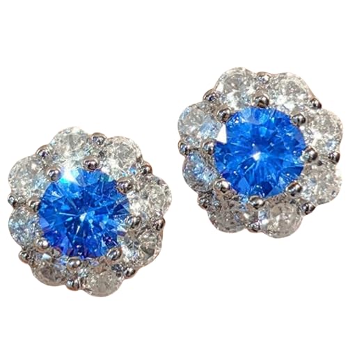 Sumpgle Schmuck-Set mit Blumen-Edelsteinen, Blütenanhänger, Pflaumenblütenring mit Kristallakzenten, einfache Ohrringe, Geschenk-Präsentation, Ring-Adjustable von Sumpgle