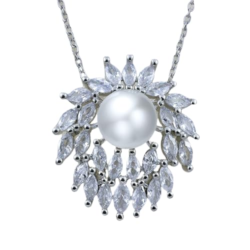 Sumpgle Schmuck-Set mit Zirkonia-Perlen-Akzent, Tropfenohrringe, offener Ring-Anhänger, Halskette für Damen, tägliches Tragen, Geschenk von Sumpgle