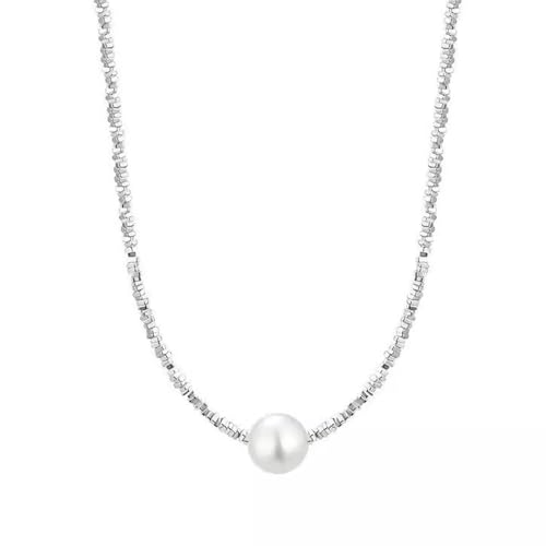 Sumpgle Silver Pearl Necklace Set Women Collarbone Chain Geometric Bracelet Designer Style Gift Idea von Sumpgle