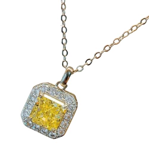 Sumpgle Snowflake Cut Pink Crystal Necklace Soft Yellow Pendant Jewelry Set Sparkling Earrings Ring Gift for Women von Sumpgle