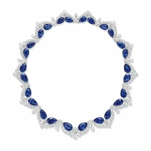 Sumpgle Tanzanite Zircon Jewelry Set Women Teardrop Ring Geometric Earrings Gemstone Necklace Designer Style Gift Idea von Sumpgle