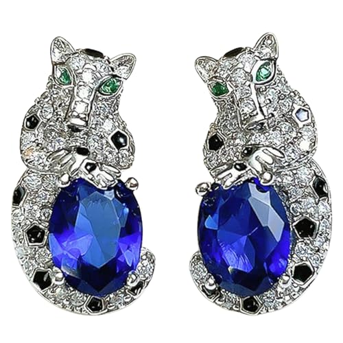 Sumpgle Wild Cat Motif Jewelry Set Artisan Craftsmanship Multicolor Crystals Pendant Earrings Ring for Women Evening Gift von Sumpgle