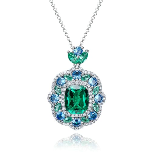 Vintage Multi Stone Jewelry Set Emerald Tone Zircon Pendant Earrings Ring for Women von Sumpgle