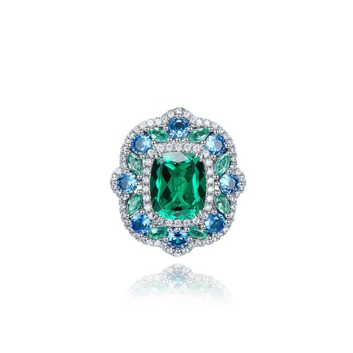 Vintage Multi Stone Jewelry Set Emerald Tone Zircon Pendant Earrings Ring for Women von Sumpgle