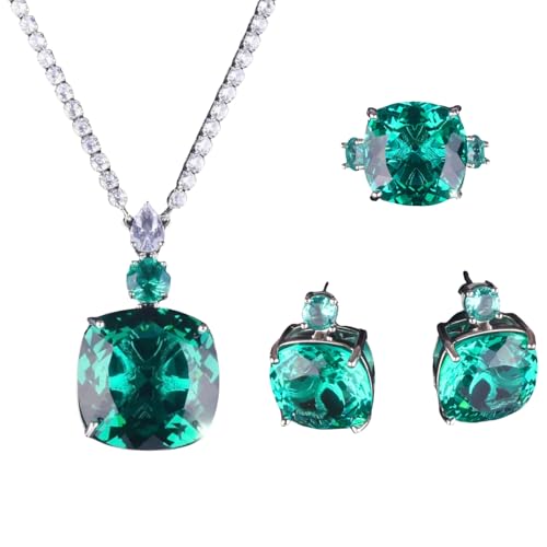 Vollgebohrter simulierter Rubin-Schmuck-Set, Abendgarderobe, Accessoires, Damen-Ehering, Geschenk-Set, Earrings von Sumpgle