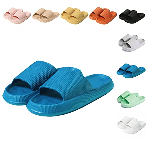 Sumvov Cozyslides Original Damen Schlappen 100% EVA Super Weich Rutschfest Badeschuhe Cozislides Original Hausschuhe Damen Herren,Blau,44/45 EU von Sumvov