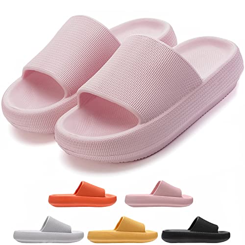 Sumvov Schlappen Wolken Schuhe Damen Cozislides Original Damen Badeschlappen Damen Herren EVA Schlappen Damen Super Weich Rutschfest Hausschuhe(Rosa,35-36) von Sumvov