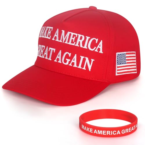 Sumyer Donald Trump MAGA HAT - Make America Great Again Baseball Cap - Trump Merchandise Hat 2024 with Wristband for Men Women Adjustable for Outdoor 45-47 Red, rot, L Sumyer Donald Trump MAGA HAT - Make America Great Again Baseball Cap - Trump Merchandise Hat 2024 with Wristband for Men Women Adjustable for Outdoor 45-47 Red, rot, L von Sumyer