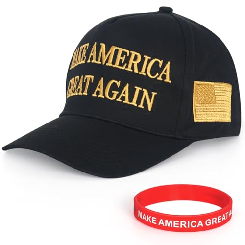 Sumyer MAGA Hat Donald Trump: Make America Great Again Cap für Männer Frauen - Verstellbare Trump Merchandise Mütze Baseball Cap 2024 mit Armband für Outdoor Rot, rot, L von Sumyer