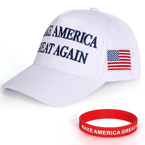 Sumyer MAGA Trump-Hut, Donald Trump Cap, Keep American Great Trump 2024 Hut mit Armband (Maga-Rot) (Größe L), weiß, L von Sumyer