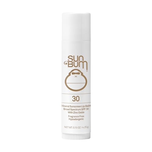 Sun Bum Mineral Sunscreen Lip Balm LSF 30 – Hawaii Act 104 konform (Octinoxat- und Oxybenzonfrei) – Zinkbasierter Breitspektrum UVA/UVB-Lippenschutz – 4,3 g Stick von Sun Bum