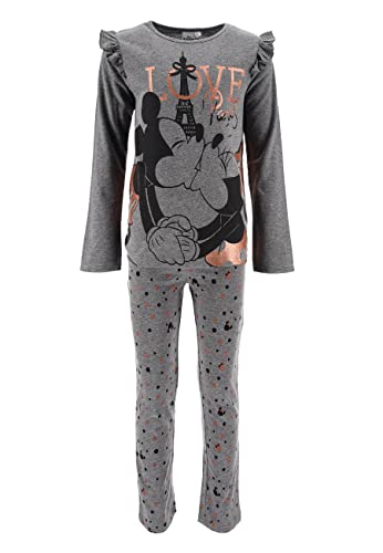 Sun CIty Minnie Mouse Kinder Mädchen Schlafanzug Kinder Pyjama Langarm Shirt + Schlaf-Hose (128, Grau) von Sun CIty