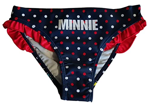 Disney Minnie Maus Badehose, Badeslip mit Rüschen für Mädchen, blau-rot gepunktet, Gr. 128 von Sun City