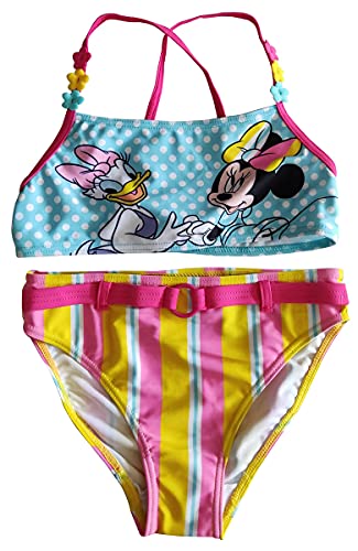 Disney Minnie Maus Daisy Duck Badeanzug Bikini 2-teilig Türkis Rosa mit Punkten für Kinder Gr. 104 von Sun City
