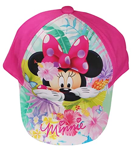 Disney Minnie Maus Kappe Basecap Mütze für Kinder Minnie Tropic Blumen, pink türkis für Kinder, Mädchen und Jungen (as3, Numeric, Numeric_50, pink) von Sun City