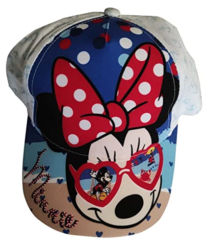 Disney Minnie Maus und Mickey Maus Mütze Kappe Basecap Strand und Meer, rot weiß, für Kinder (as3, Numeric, Numeric_54, weiß) von Sun City