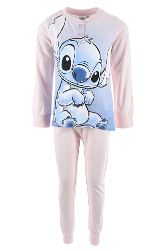 Disney Stitch Schlafanzug mit langen Ärmeln und Hose aus Baumwolle für Mädchen und Jungen, Rosa, 12 Jahre von Sun City