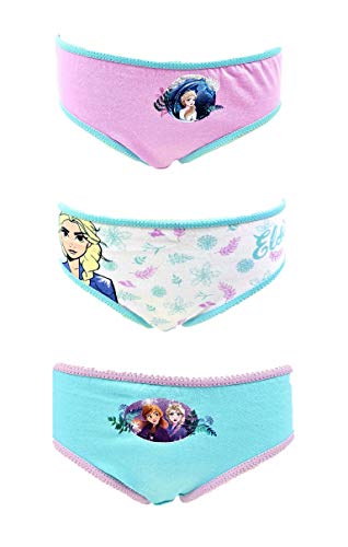 Frozen Anna ELSA 3er Set Slips Unterwäsche 100% Bio-Baumwolle Gr. 6-8 Jahre von Sun City