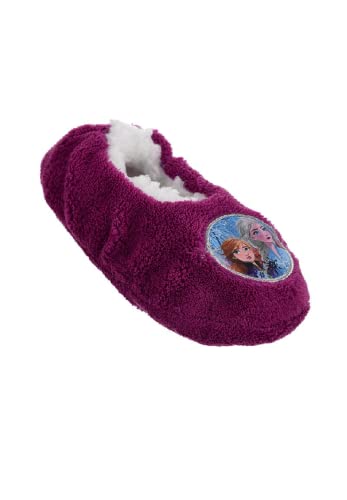 Frozen - Die Eiskönigin Anna ELSA Winter Hausschuhe Pantoffeln Fleece warm gefüttert (Lila, Numeric_27) von Sun City