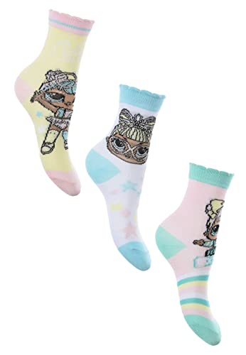 L.O.L. Surprise! Kinder Mädchen Socken 3 Paar Strümpfe Paket Set, Größe:27/30 von Sun City