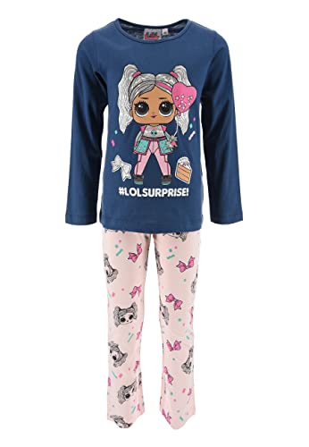 L.O.L. Surprise! Kinder Schlafanzug Mädchen Pyjama Langarmshirt Langarm T-Shirt + Schlafhose, Farbe:Dunkel-Blau, Größe Kids:116 von Sun City