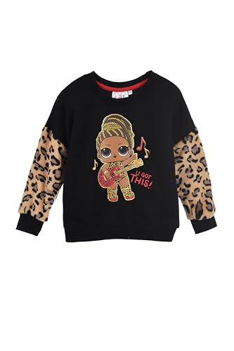 LOL Surprise Sweatshirt für Mädchen, mit langen Ärmeln, Leopardenmuster, Schwarz, Schwarz , 5 Jahre von Sun City