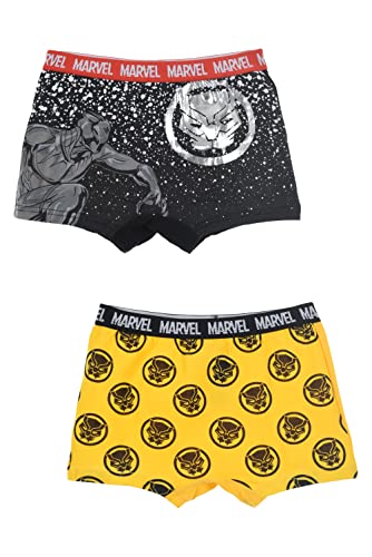 Marvel Avengers 2 Boxershorts Black Panther, Kinder (Schwarz - Gelb, 9/10 Jahre), Schwarz , 9-10 Jahre von SUN CITY